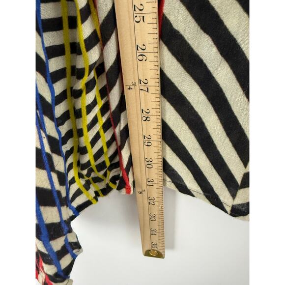 Anthropologie Conditions Apply Patchwork Stripe Babydoll Tunic XL Rainbow Artsy - Picture 9 of 14
